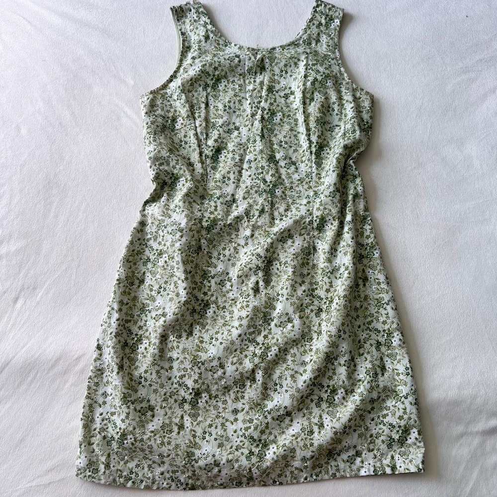 y2k green floral sweet coquette sundress David Wayne Garden Tea party